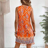 Paloura - Paisley Tassel Hem Dress